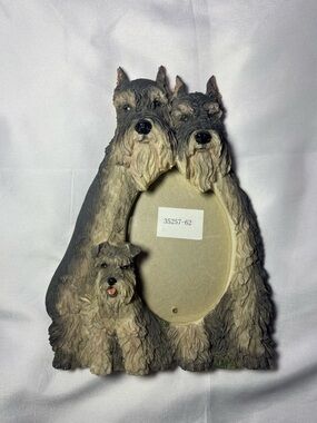 Schnauzer Dog 3D Resin Picture Frame Mom Dad Puppy 3.5x5 Photo Holder